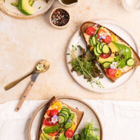 Ölz Landbrot Roggen mit Avocado &Hummus