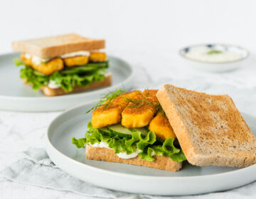 Ölz Mehrkorn Toast mit Fischstäbchen